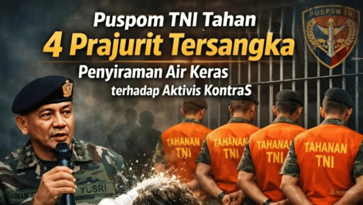Tersangka Penyiraman Air Keras: Puspom TNI Sedang Mendalami 4 Anggota TNI